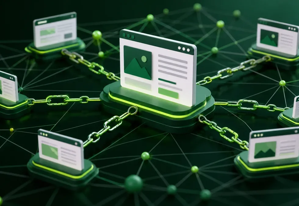 Ilustração sobre backlinks, link building e autoridade digital
